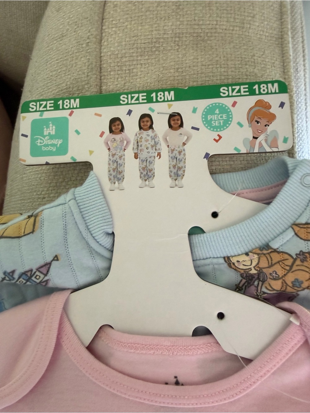 Disney Baby Pink & Light Blue Cinderella Pajama Set